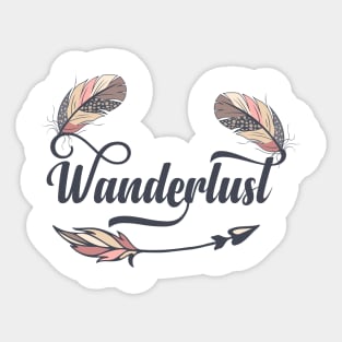 wanderlust feathers Sticker